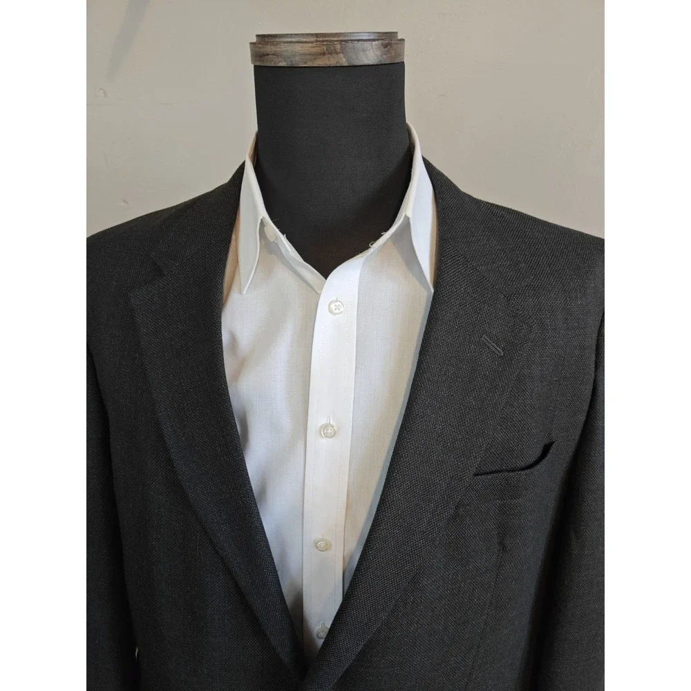 Jos A Bank Mens Wool Sport Coat 46L Dark Brown Traveler's Collection 2 Button